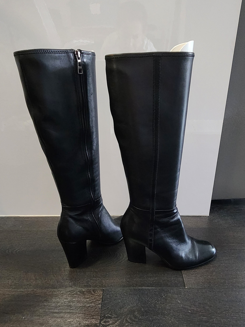 Prada Black Over-the-Knee Leather Boots - Picture 3 of 5